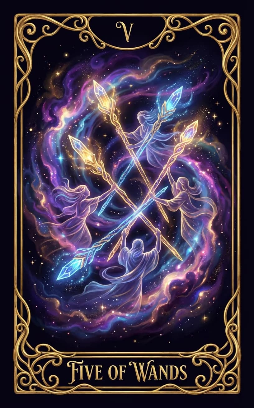 Five of Wands Tarot Card