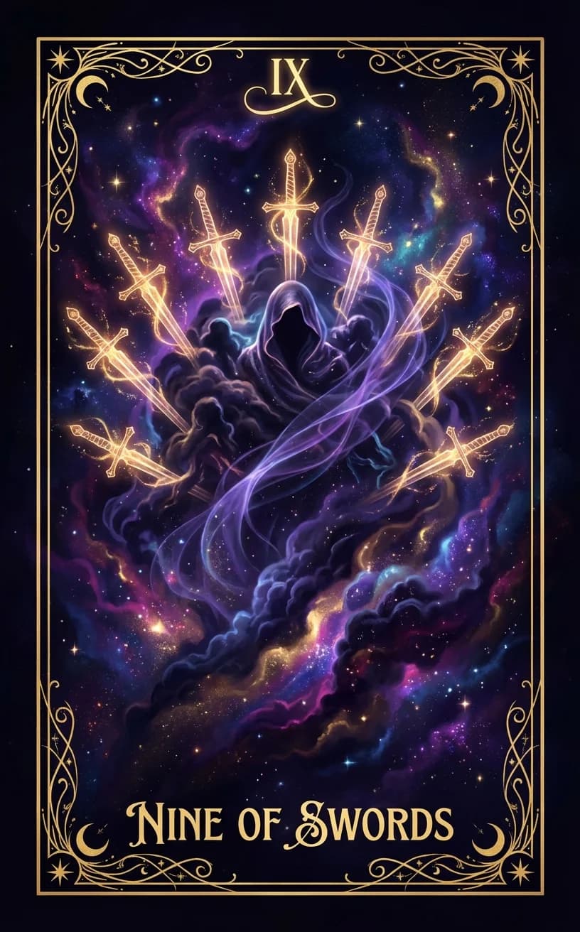 Nine of Swords Tarot Card