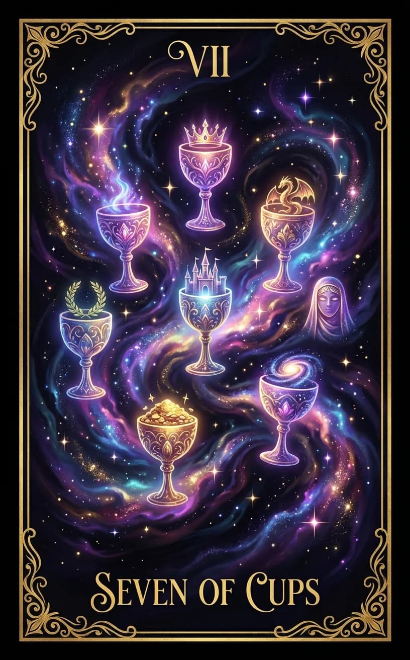 Seven of Cups Tarot Card