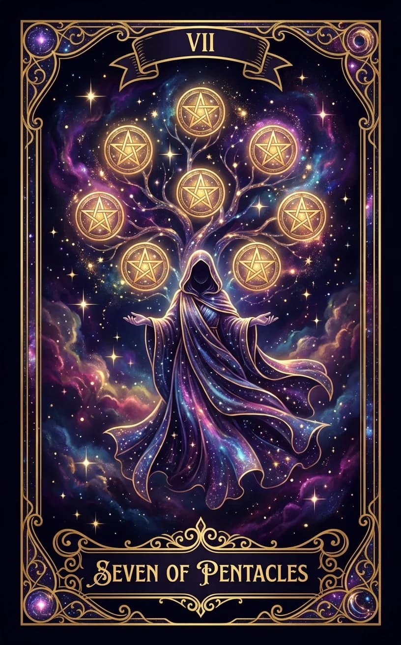 Seven of Pentacles Tarot Card