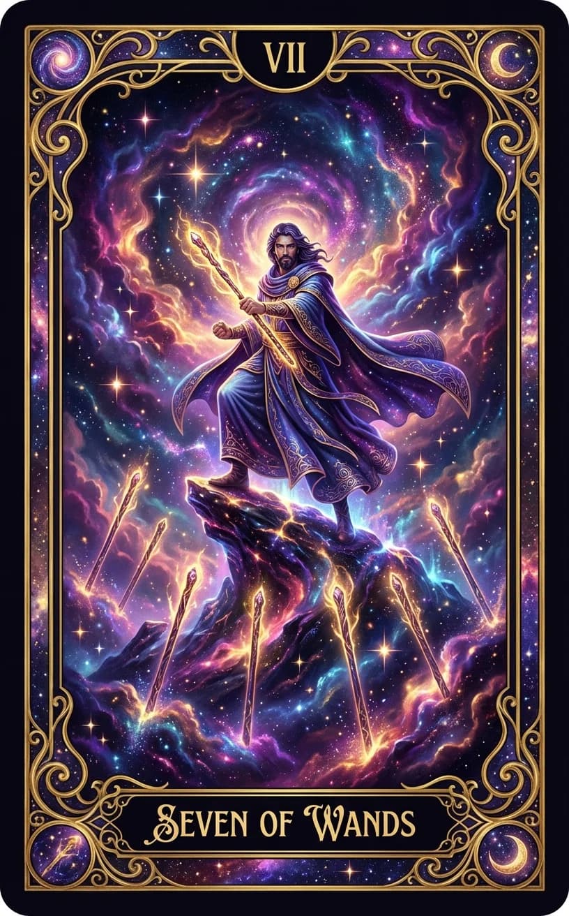 Seven of Wands Tarot Card