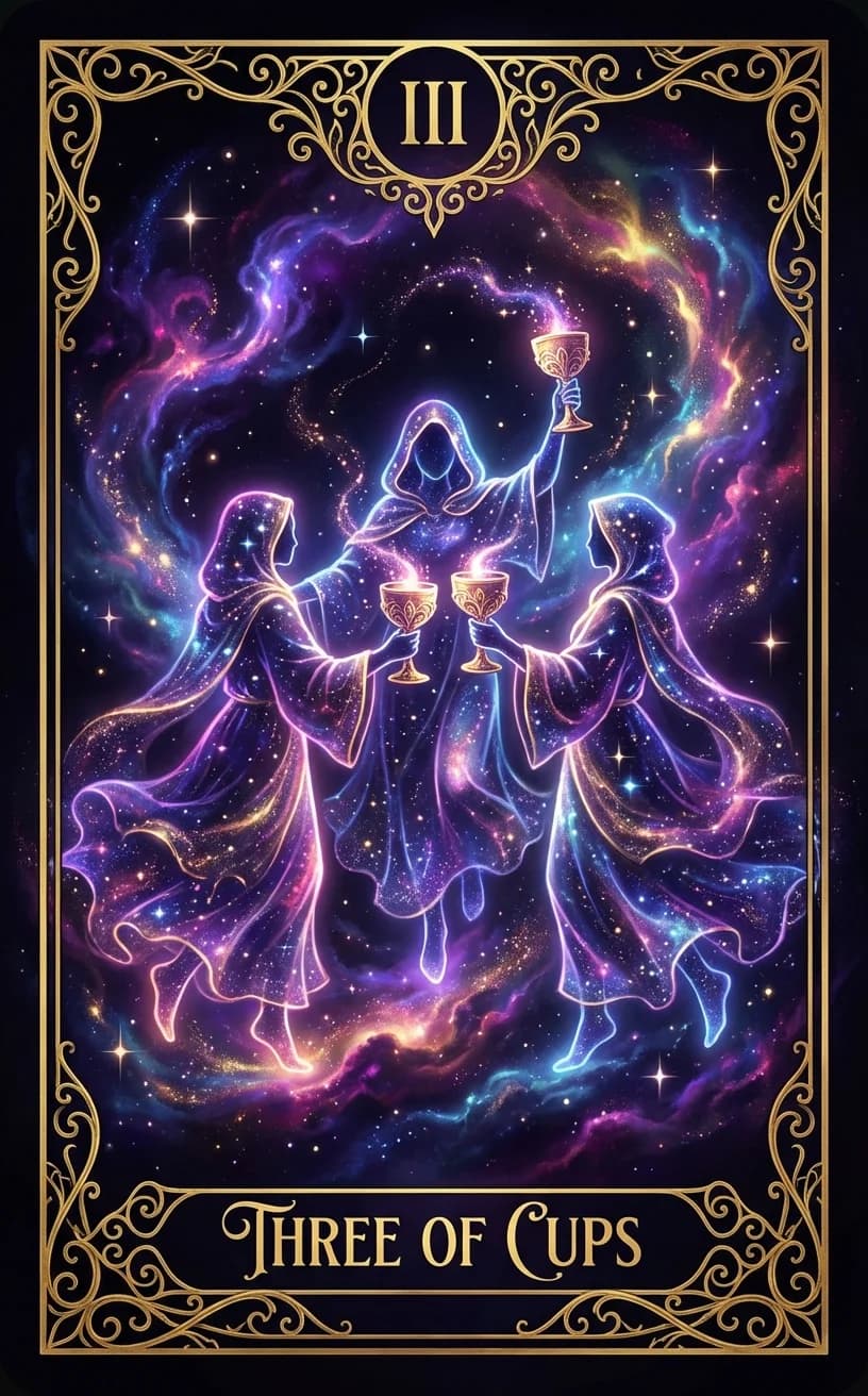 Three of Cups Tarot Card