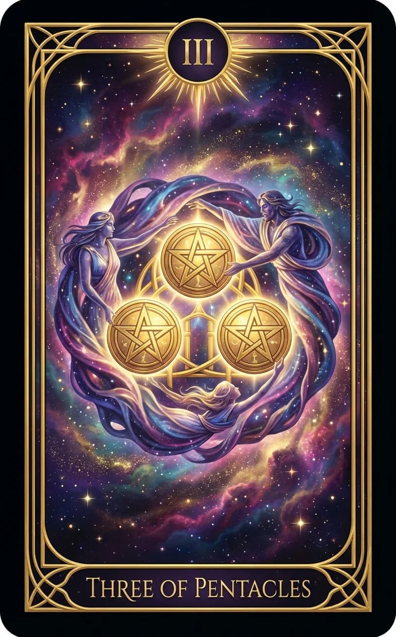 Three of Pentacles Tarot Card