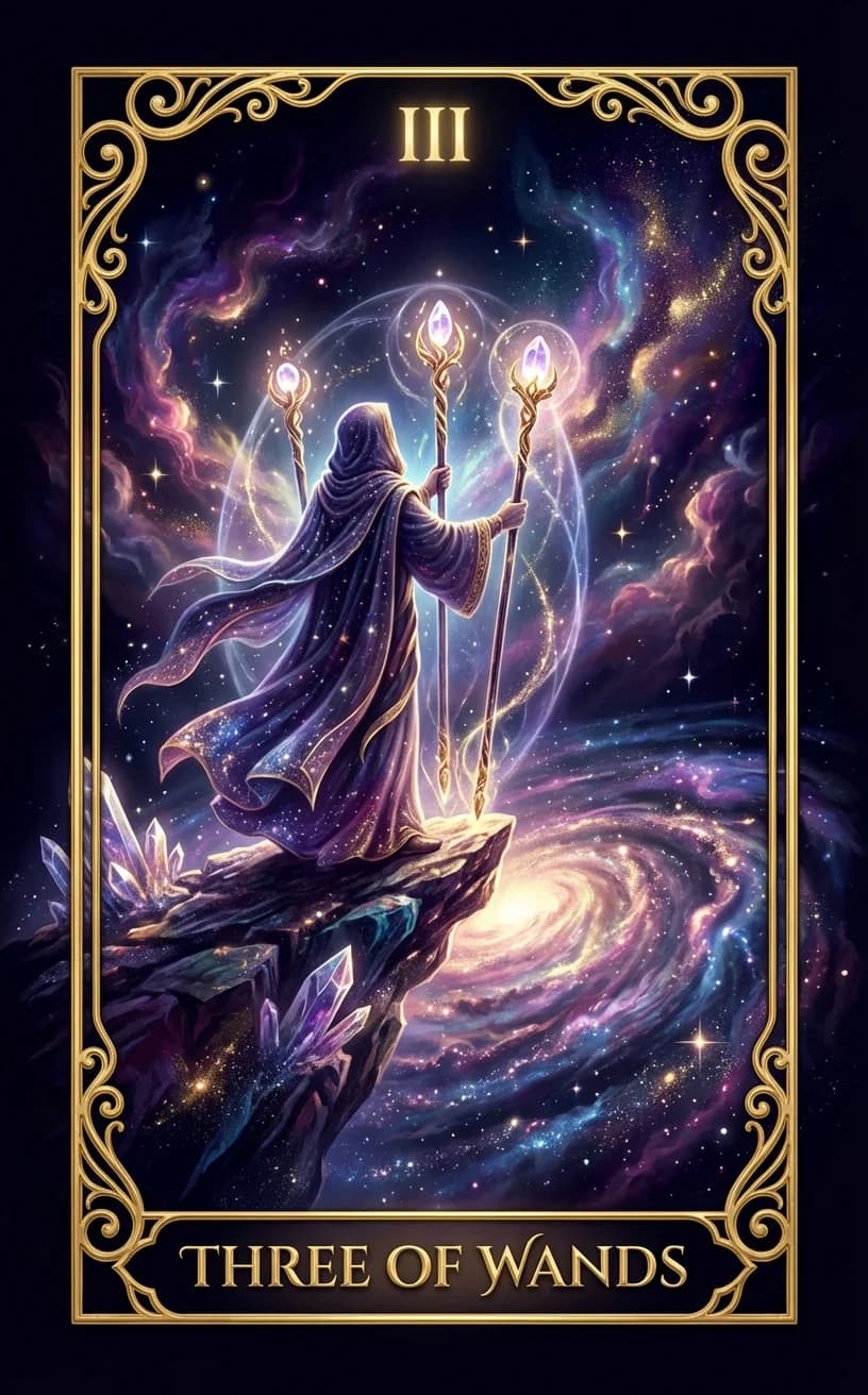 Three of Wands Tarot Card
